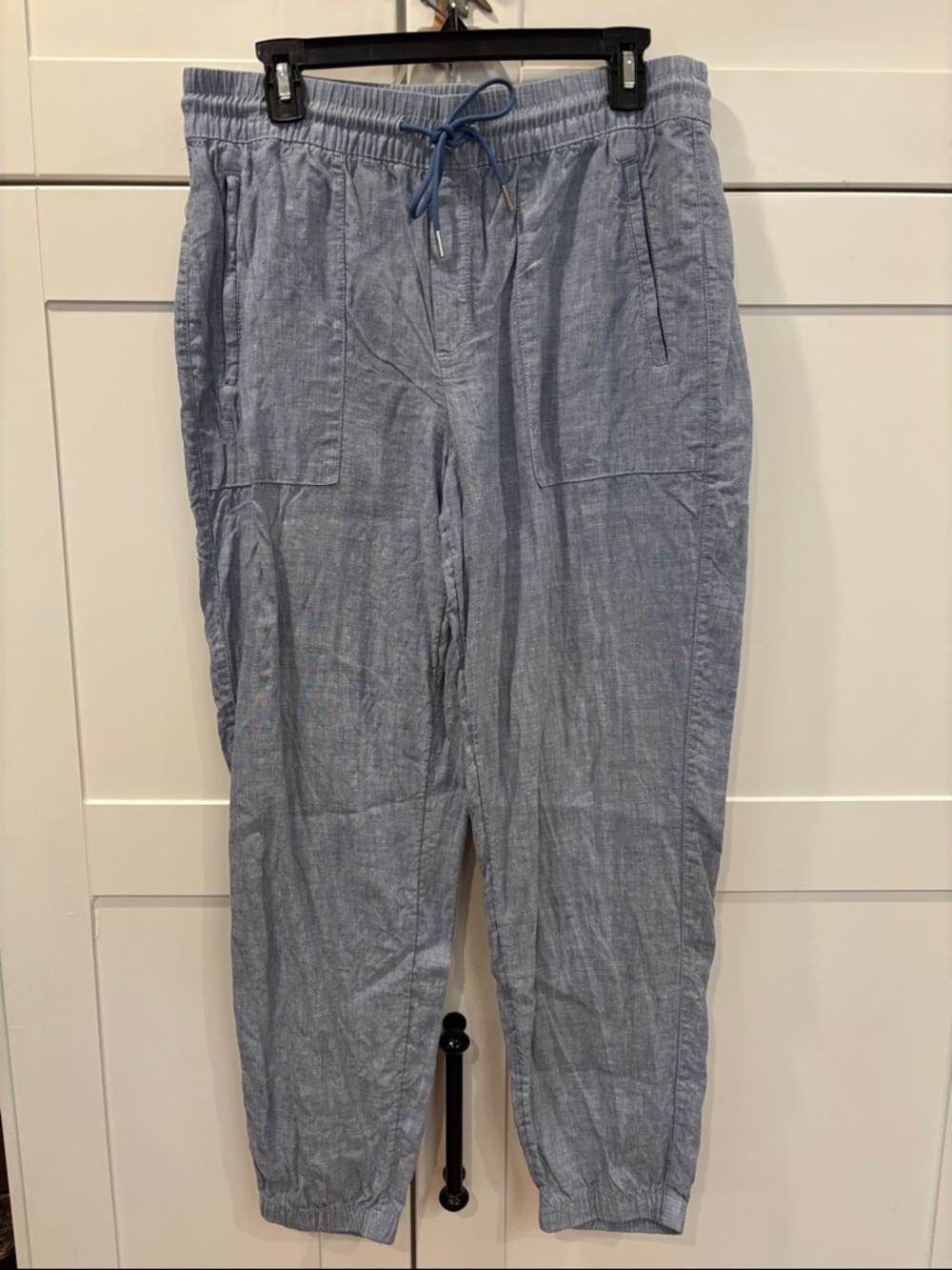 Athleta Light Blue Drawstring Track Joggers